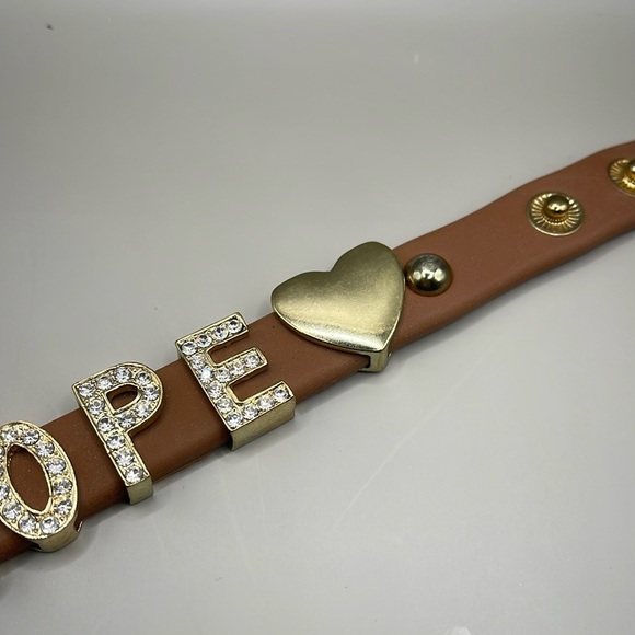 Brown HOPE Bracelet with Heart Charm - Picture 3 of 6